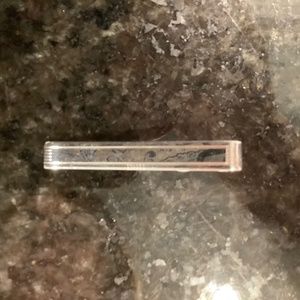 Signed Men's Silvertone Bar Tie Clip